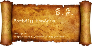 Borbély Honória névjegykártya